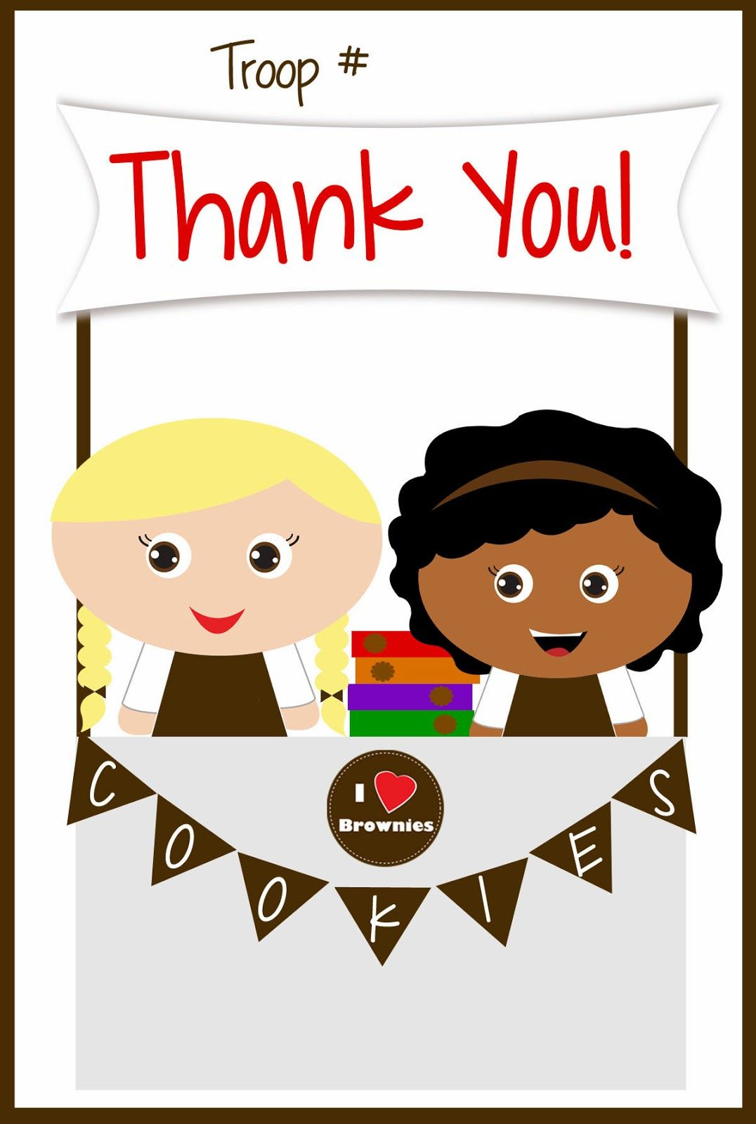 Girls Scouts - Free Printable Brownies Thank You Cards - Cookie - Free Printable Eagle Scout Thank You Cards
