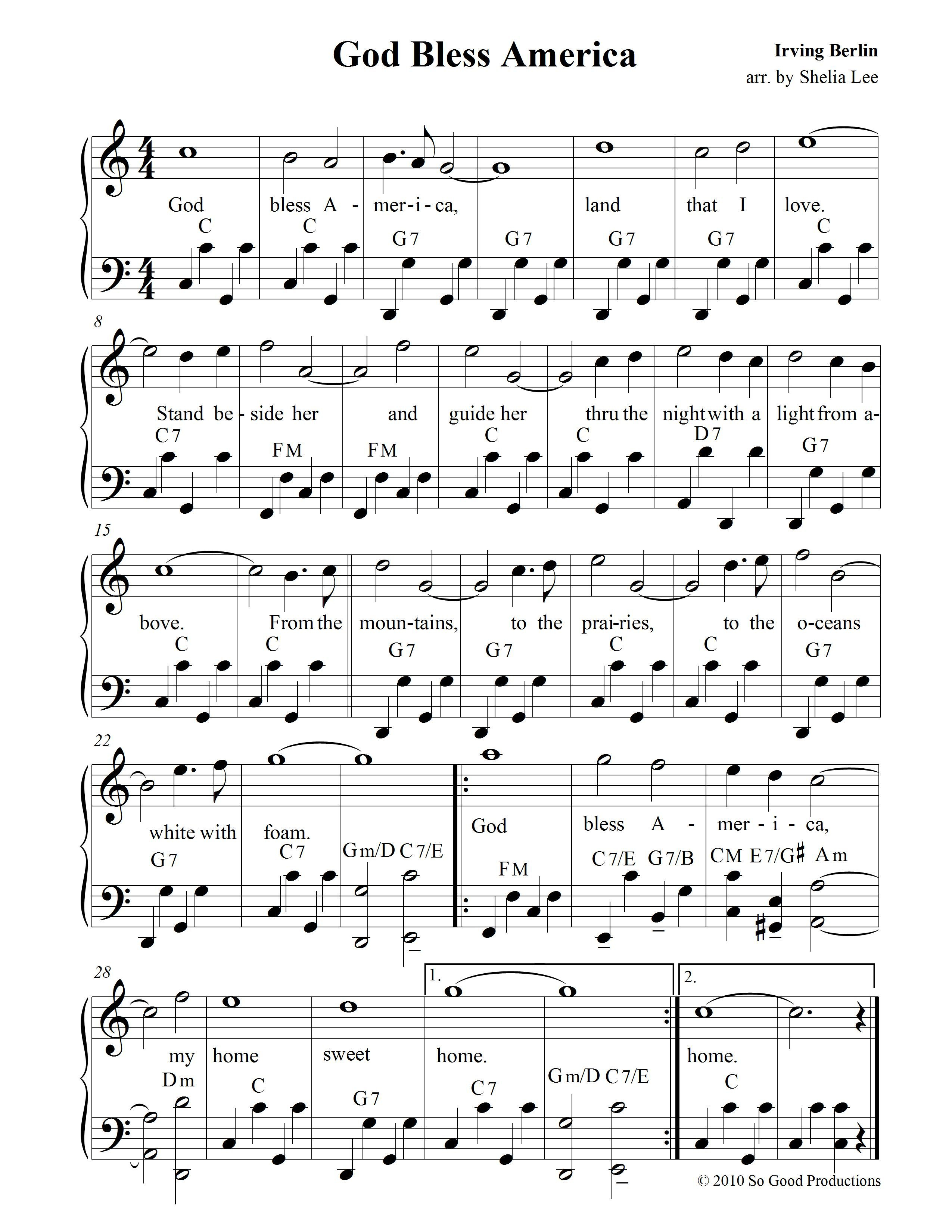 God Bless America Sheet Music Free Pdf - Google Search | Patriotic - Free Printable Music Sheets Pdf