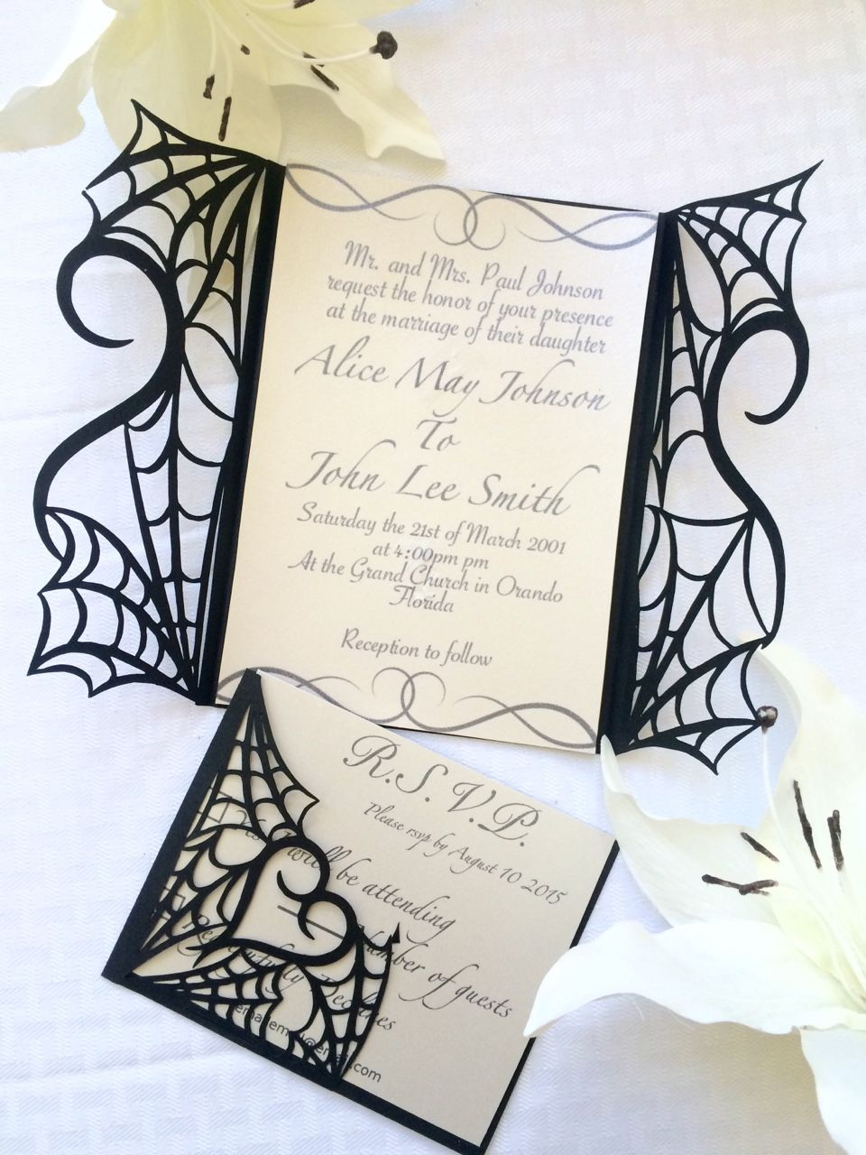 Gothic Halloween Wedding Party Invitation Set On Etsy - Would Make - Free Printable Halloween Wedding Invitations