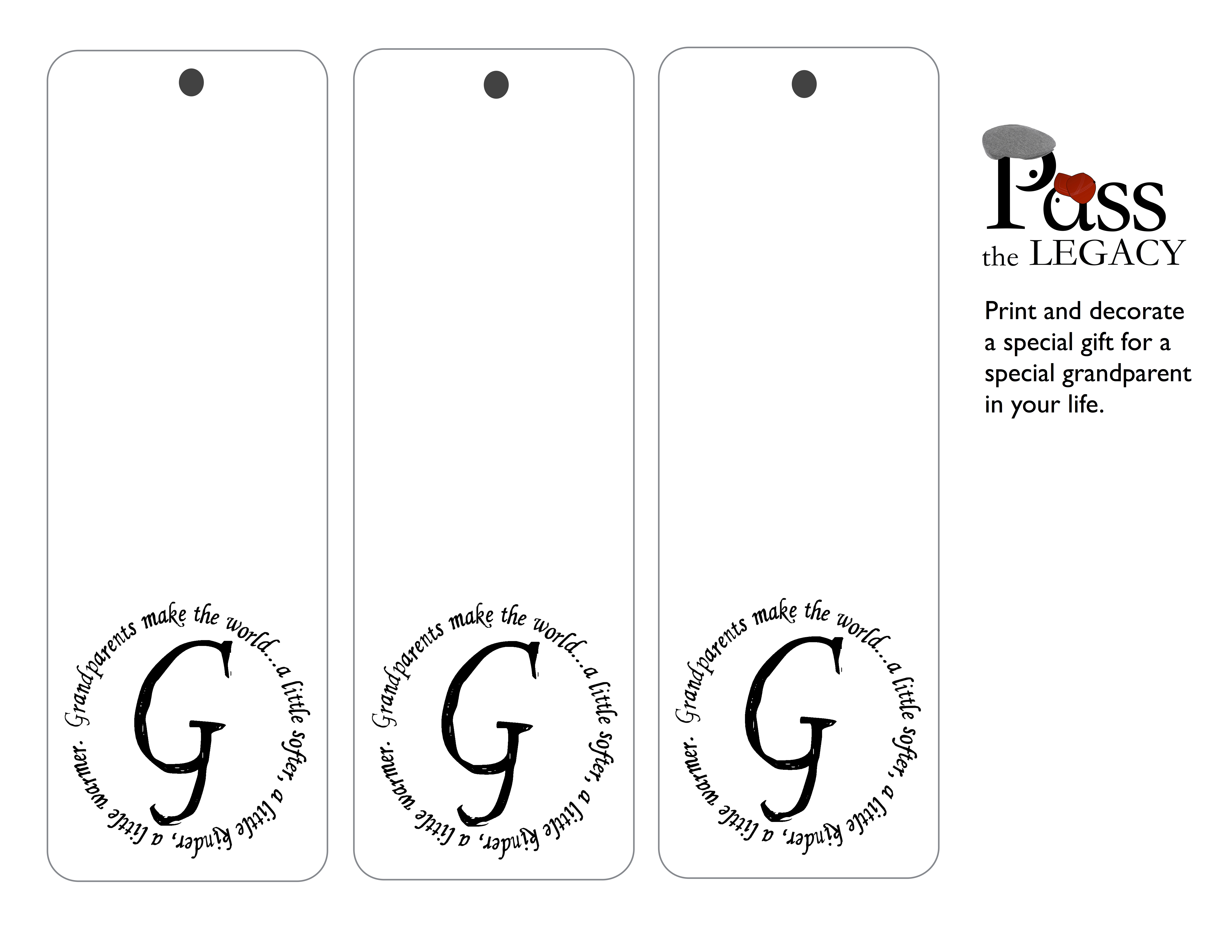 Grandparents Day Bookmark Keepsake | - Free Printable Blank Bookmarks