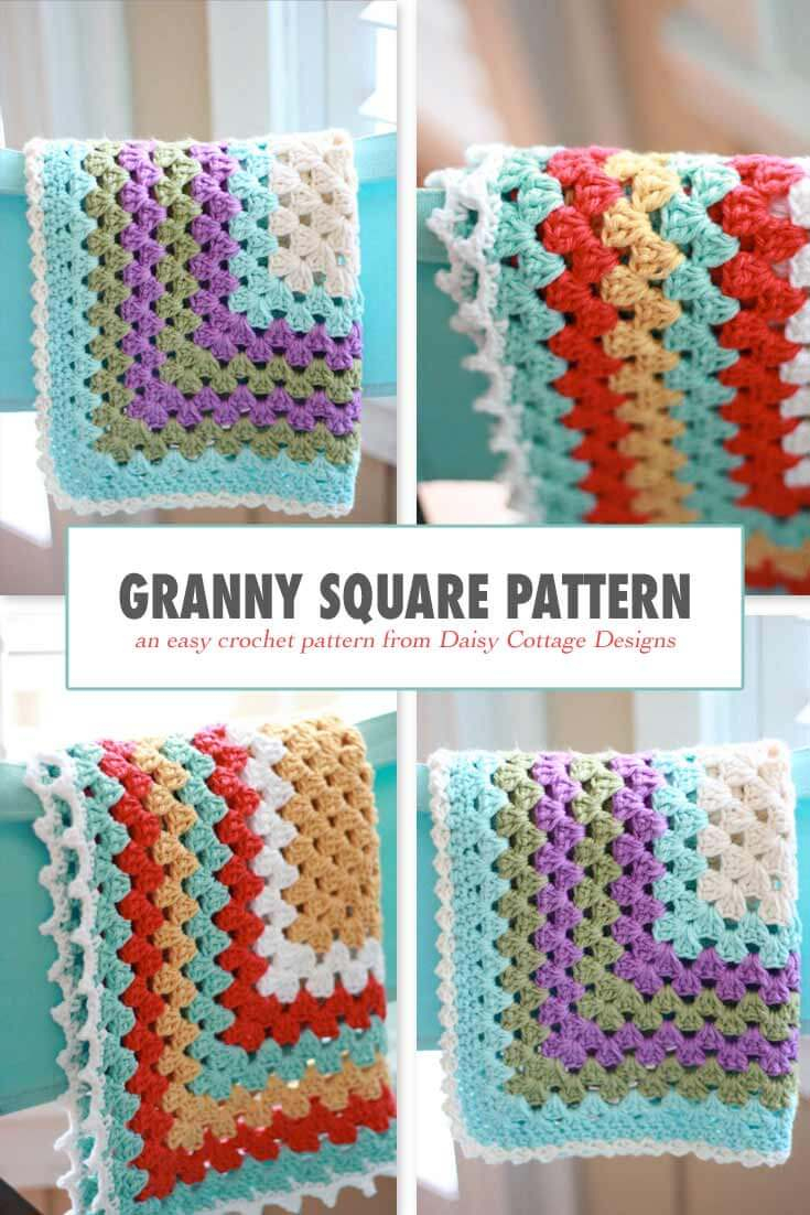 Granny Square Pattern - A Free Crochet Pattern - Free Printable Crochet Granny Square Patterns