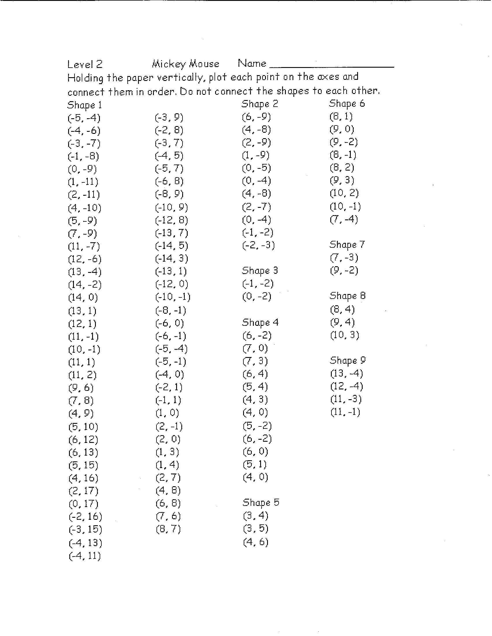 Graph Paper Coordinate Plane Worksheets | Higher Level Math - Free Printable Christmas Coordinate Graphing Worksheets