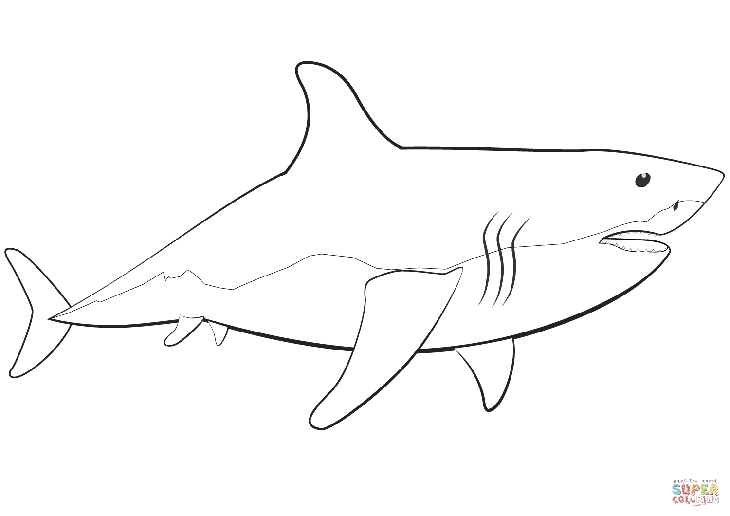 Great White Shark Coloring Page | Free Printable Coloring Pages - Free Printable Shark Coloring Pages