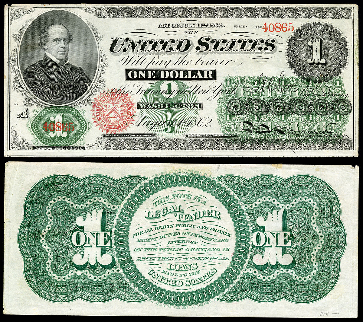 Greenback (1860S Money) - Wikipedia - Free Printable Us Currency