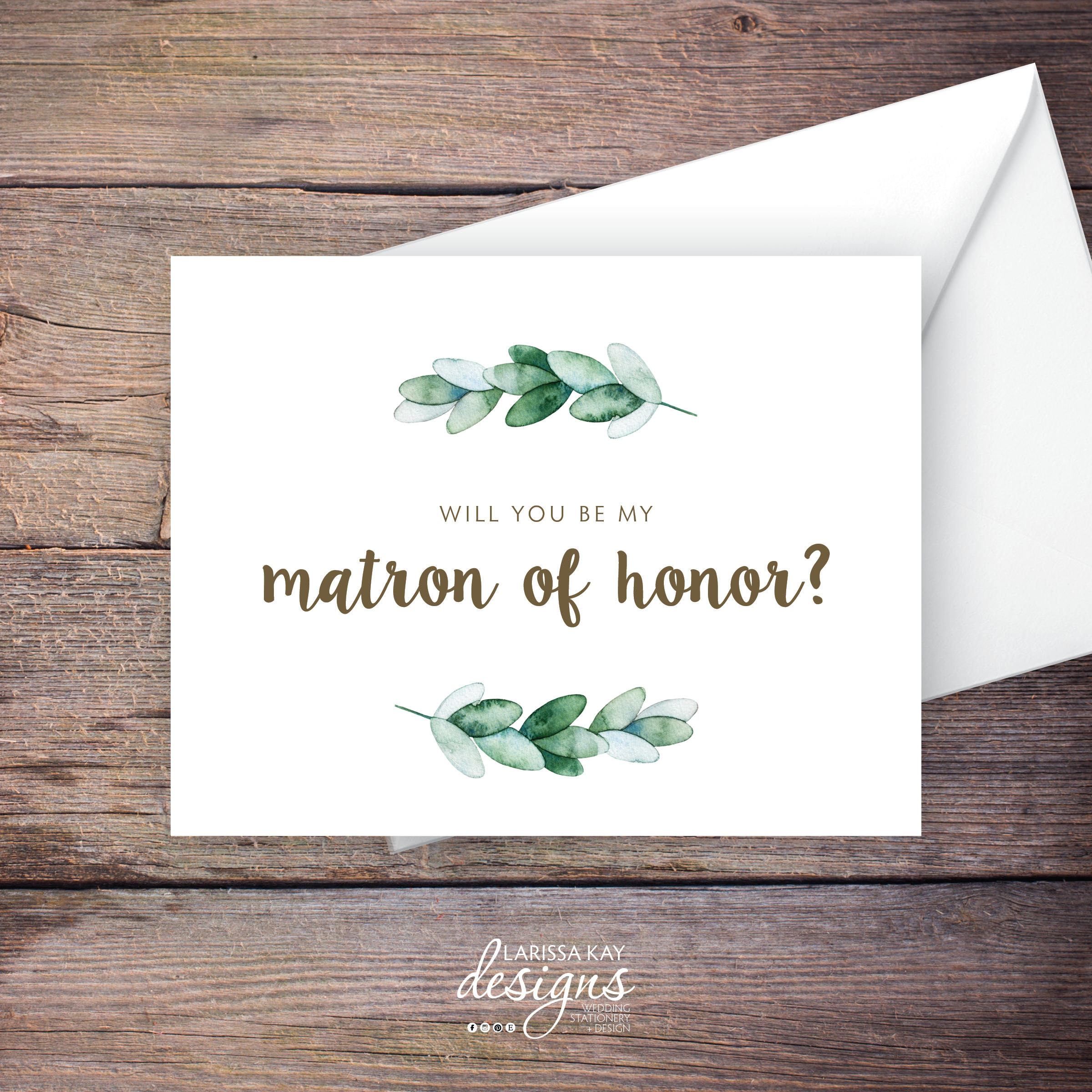 Greenery Will You Be My Matron Of Honor Card Printable | Etsy - Free Printable Will You Be My Maid Of Honor Card