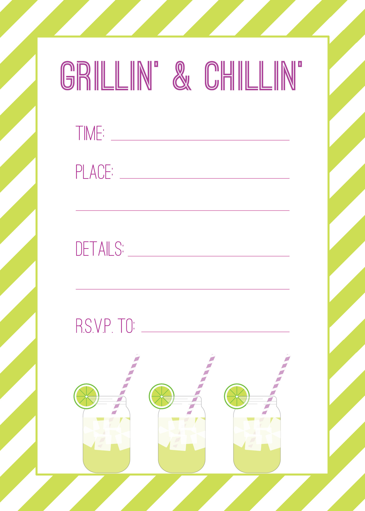 Grillin&amp;#039; &amp;amp; Chillin&amp;#039; – Free Printable Cook-Out Invitations | Emmy + - Free Printable Cookout Invitations