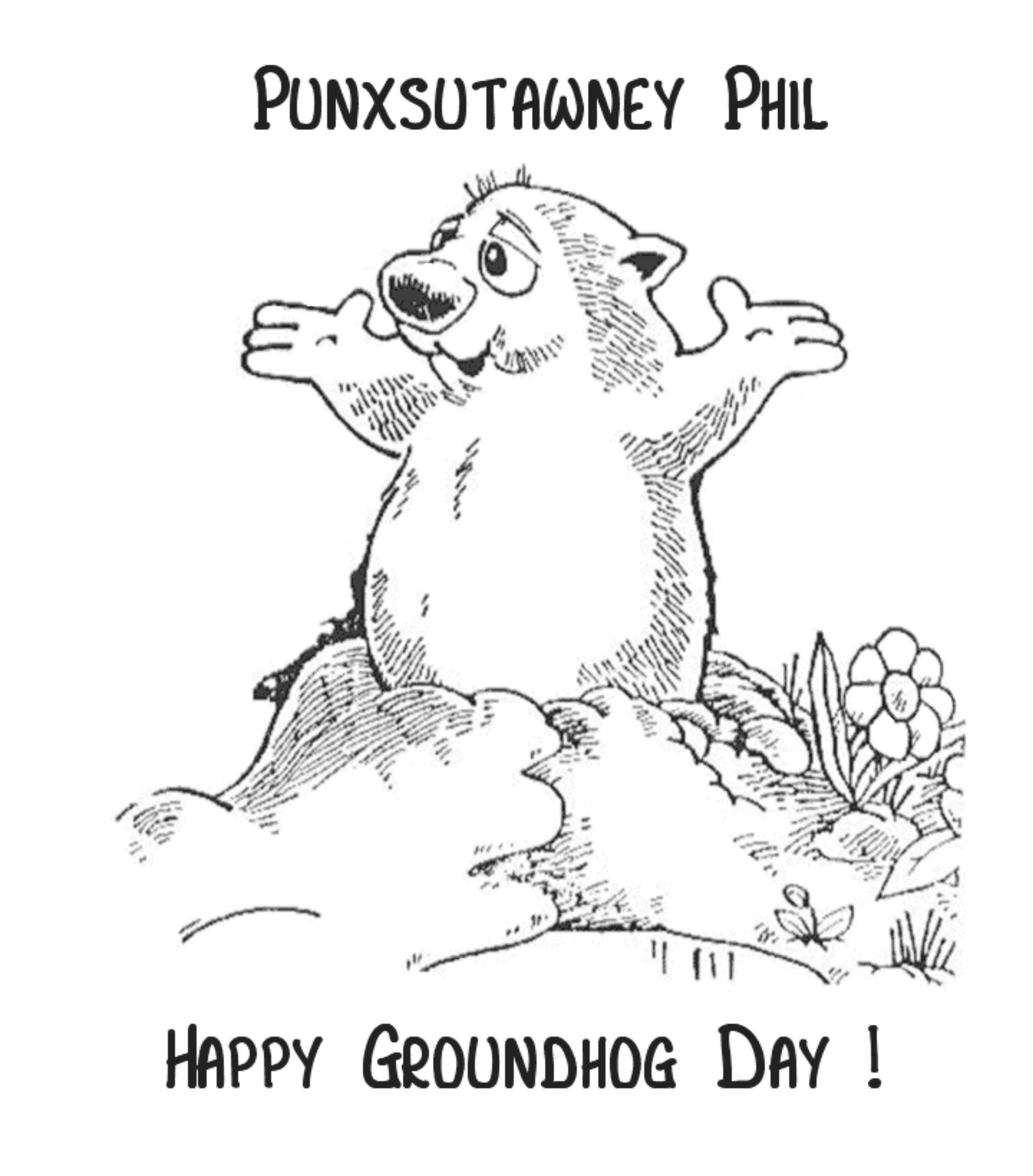 Groundhog Day Coloring Pages Free Printable - Coloring Home - Free Printable Groundhog Day Booklet