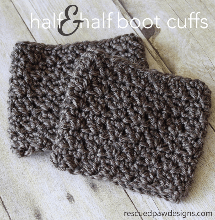 Half &amp;amp; Half Boot Cuffs - Crochet Pattern - Rescued Paw Designs Crochet - Free Printable Crochet Patterns For Boot Cuffs
