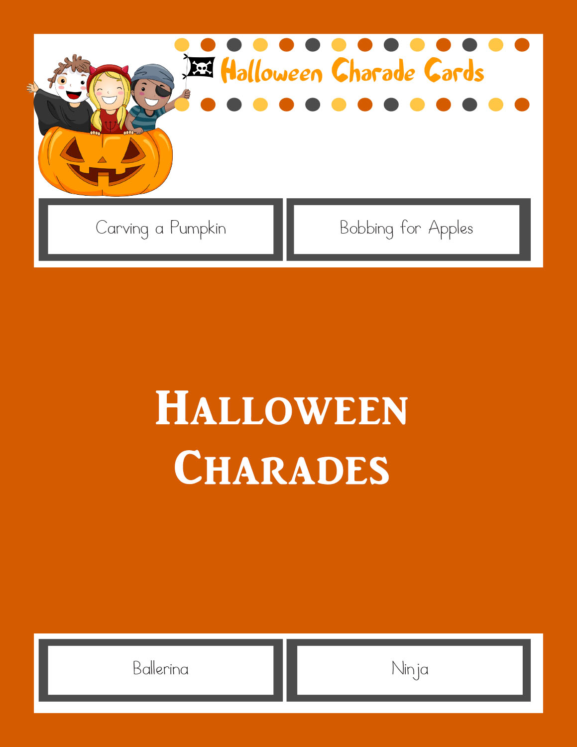 Halloween Charades: Printable Halloween Game - The Joys Of Boys - Free Printable Halloween Party Games