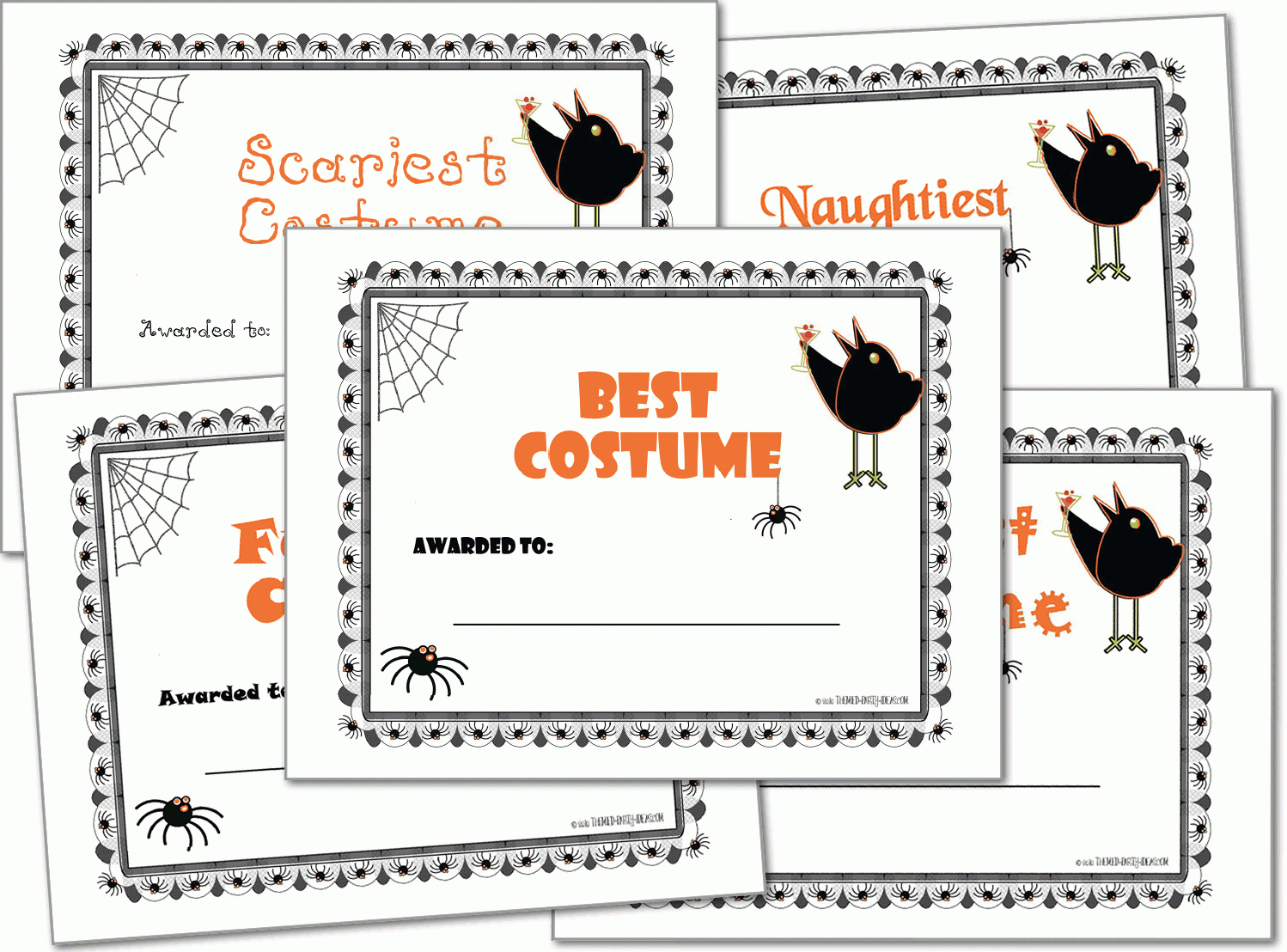 Halloween Costume Award Certificates, Halloween Printables - Free Printable Halloween Award Certificates