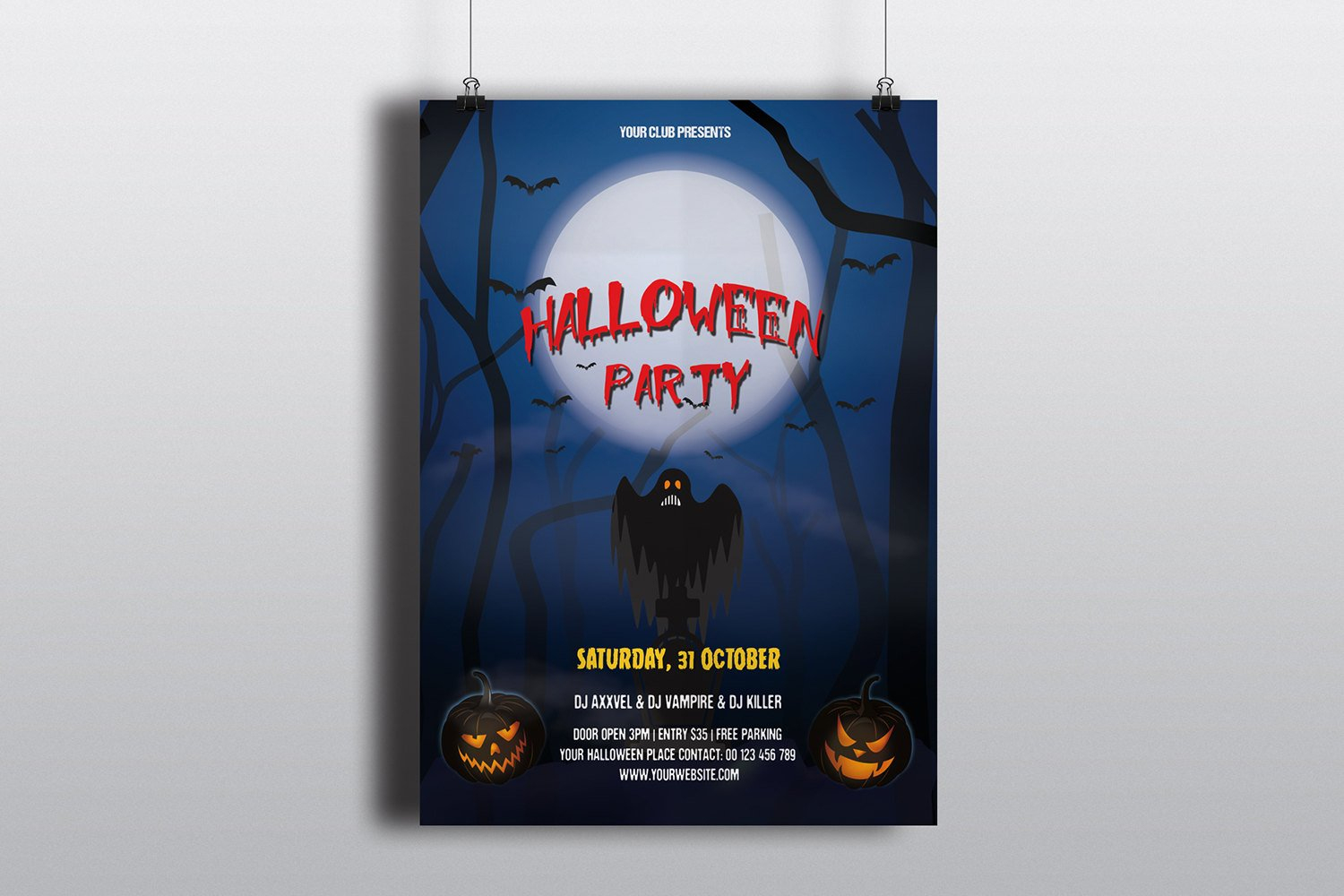 Halloween Flyer Template Printable Halloween Party | Etsy - Free Printable Halloween Flyer Templates