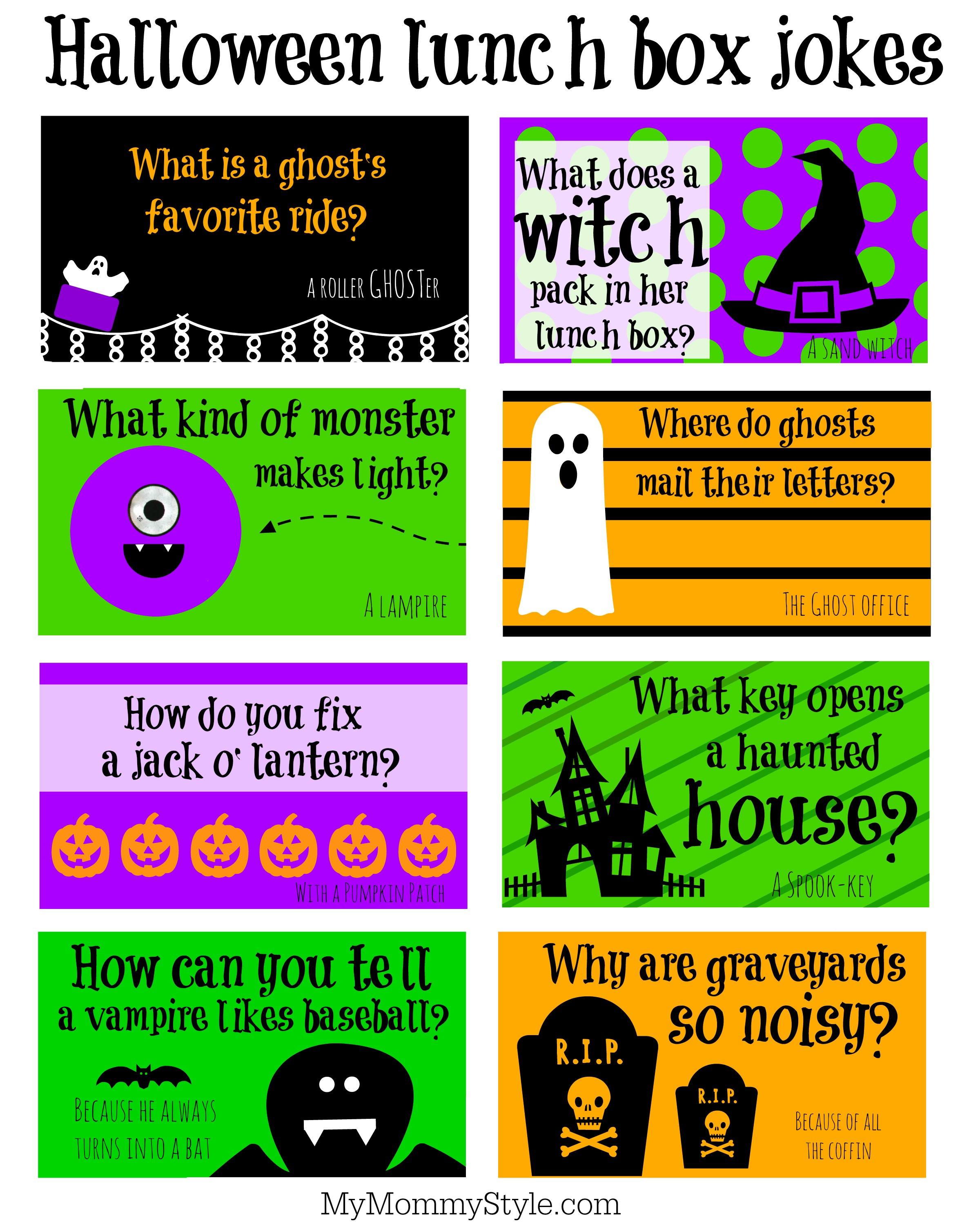 Halloween Lunchbox Jokes - My Mommy Style - Free Printable Jokes For Adults