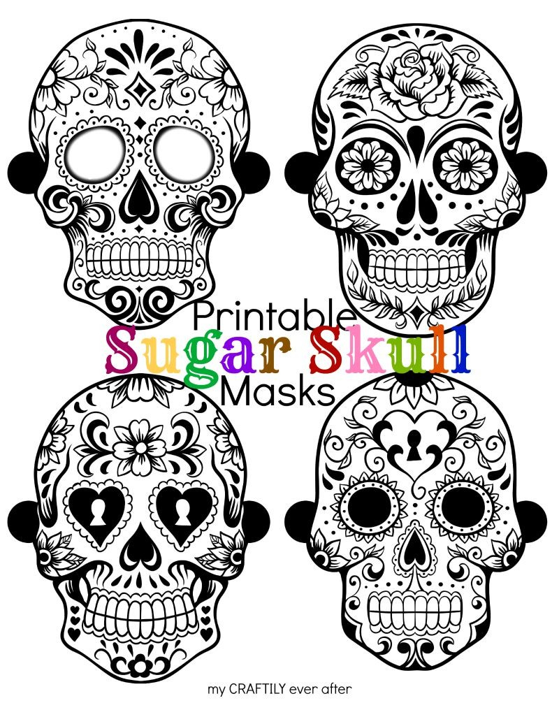 Halloween: Printable Sugar Skull Masks - See Vanessa Craft - Free Printable Sugar Skull Day Of The Dead Mask