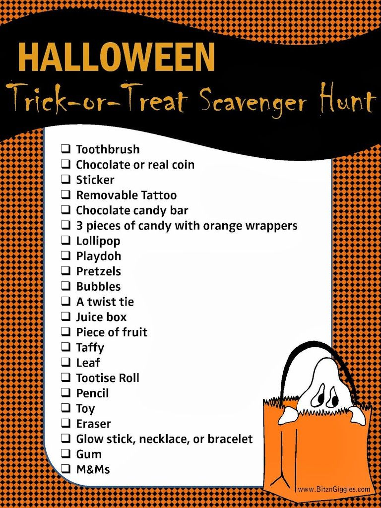 Halloween Scavenger Hunt - Free Printable To Take Along Trick-Or - Free Printable Halloween Scavenger Hunt