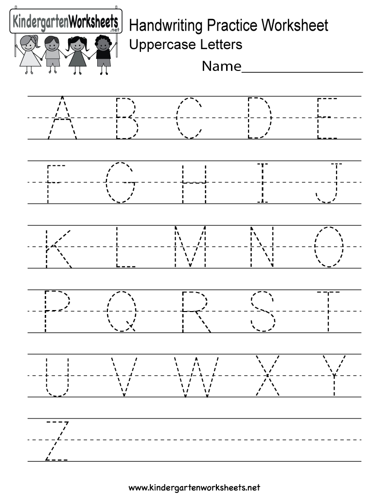Handwriting Practice Worksheet - Free Kindergarten English Worksheet - Free Printable Handwriting Sheets For Kindergarten