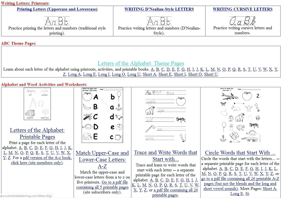 Handwriting Worksheets Free Printables Enchanted Learning Cursive - Handwriting Without Tears Worksheets Free Printable