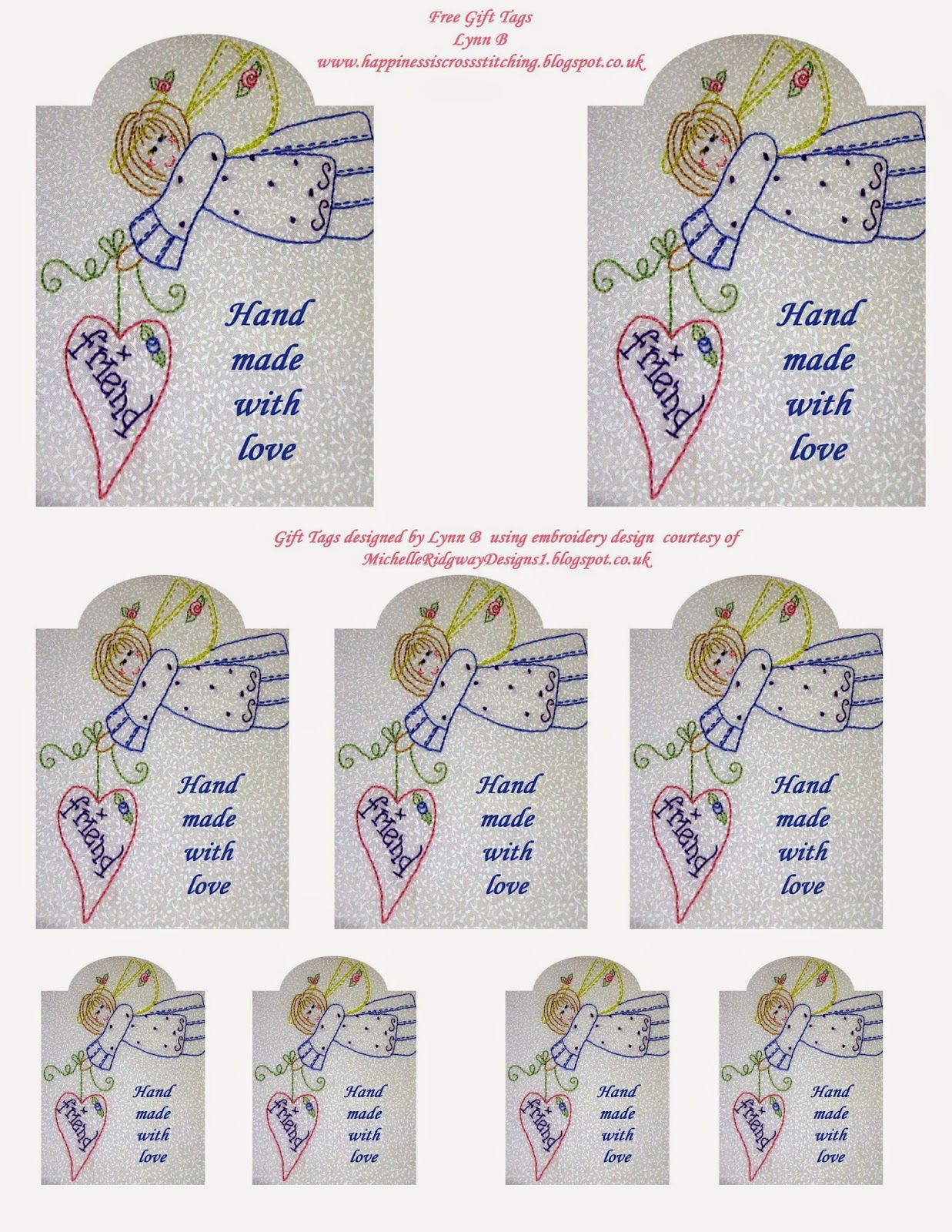 Happiness Is Cross Stitching : Freebie Friday - Angel Gift Tags - Free Printable Angel Gift Tags