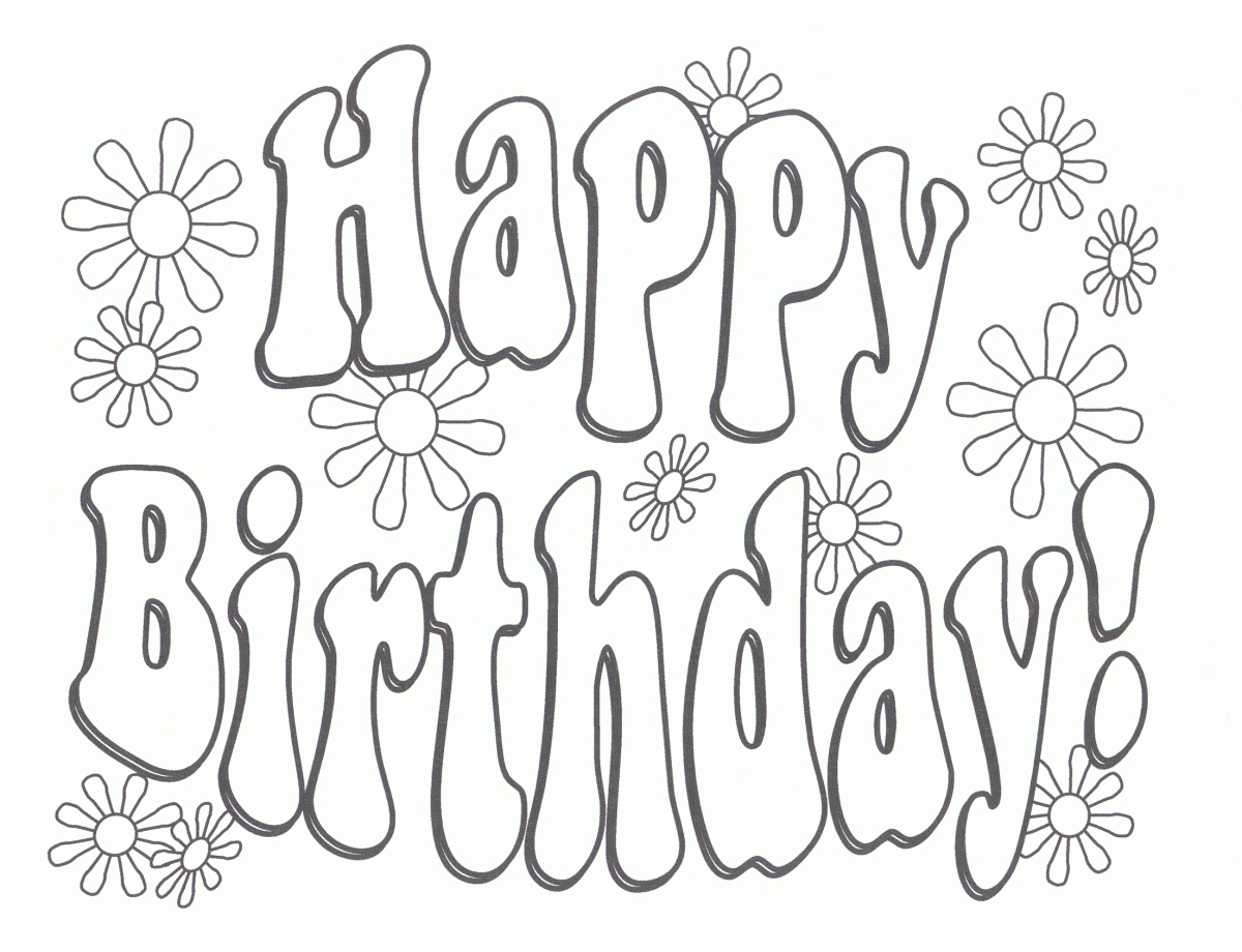 Happy Birthday Coloring Pages 08 | 6240 | Pinterest | Happy Birthday - Free Printable Birthday Cards To Color