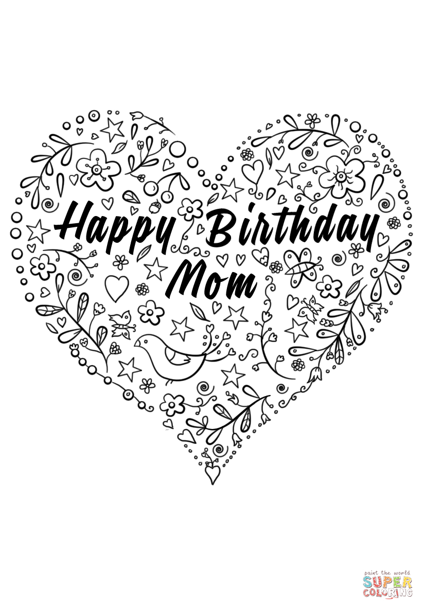 Happy Birthday Mom Coloring Page | Free Printable Coloring Pages - Free Printable Birthday Cards For Mom From Son