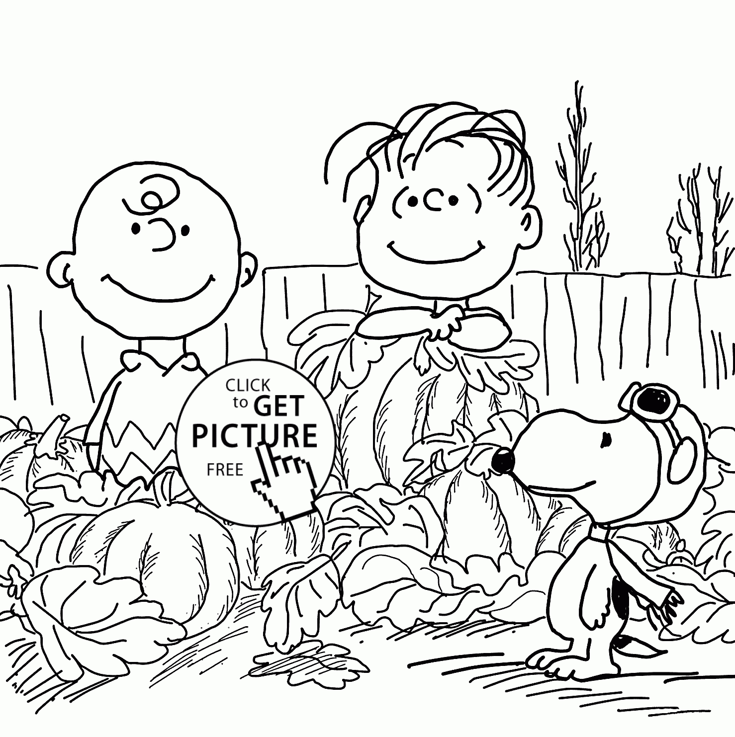 Happy Charlie Brown And Pumpkins Coloring Pages For Kids, Printable - Free Printable Charlie Brown Halloween Coloring Pages