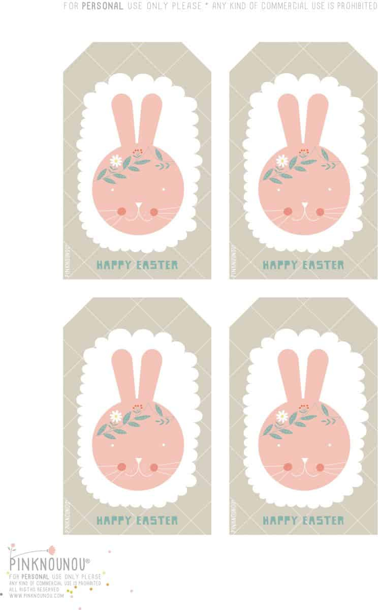 Happy Easter Free Printable Bunny Tags - Free Printable Easter Tags