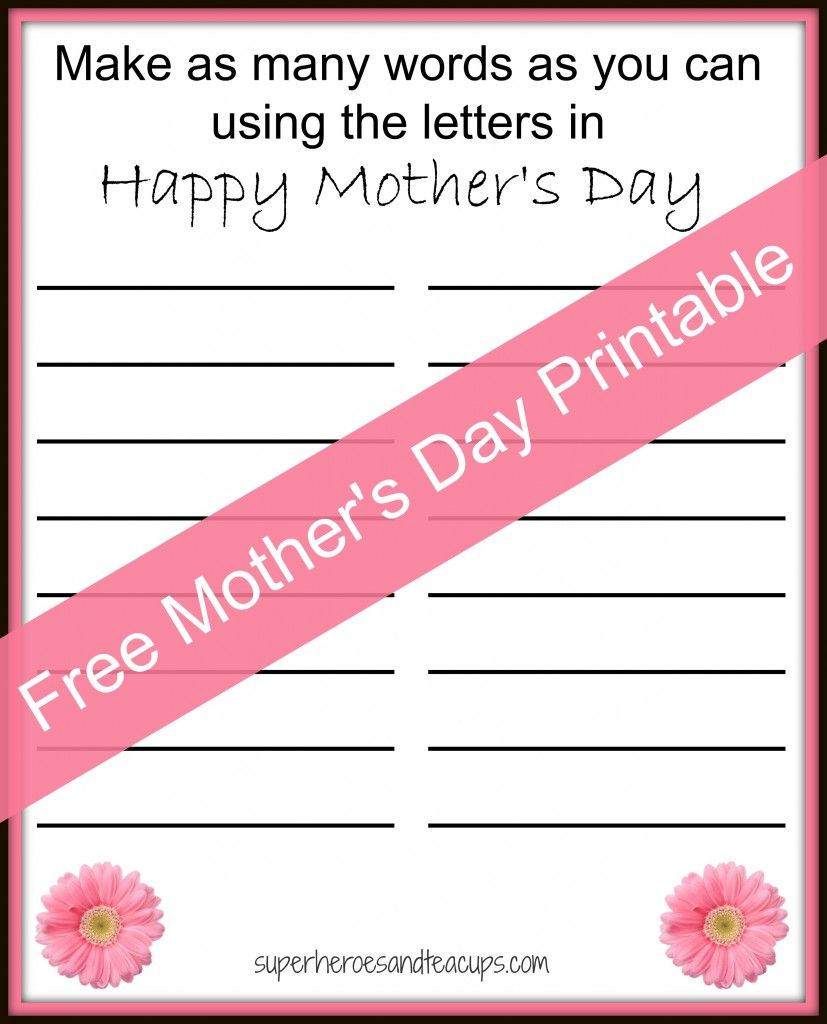 Happy Mother&amp;#039;s Day Free Printable | Mothers Day Ideas | Pinterest - Free Printable Mother&amp;#039;s Day Games