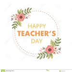 Happy Teacher`s Day Layout Design With Flower Card Stock Vector   Free Printable Teacher&#039;s Day Greeting Cards