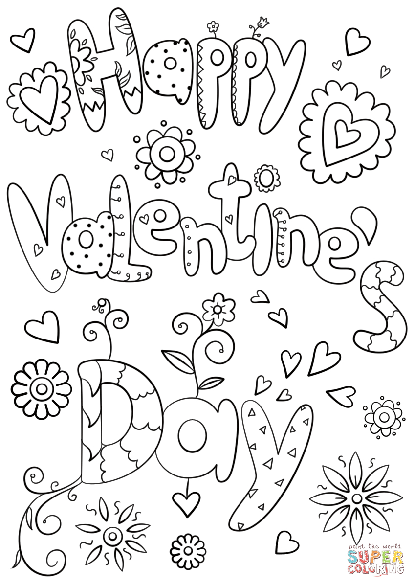 Happy Valentine&amp;#039;s Day Coloring Page | Free Printable Coloring Pages - Free Printable Valentines Day Coloring Pages