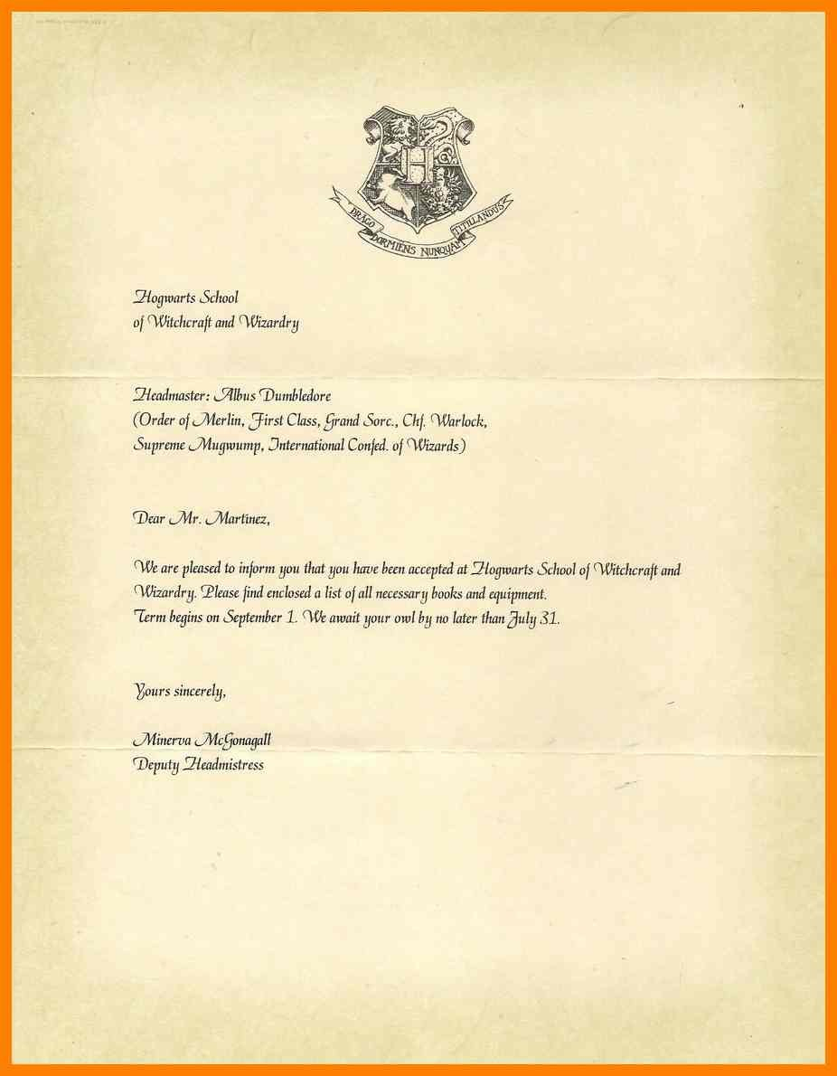 Harry Potter Acceptance Letter Template Printable | Free Letter - Hogwarts Acceptance Letter Template Free Printable