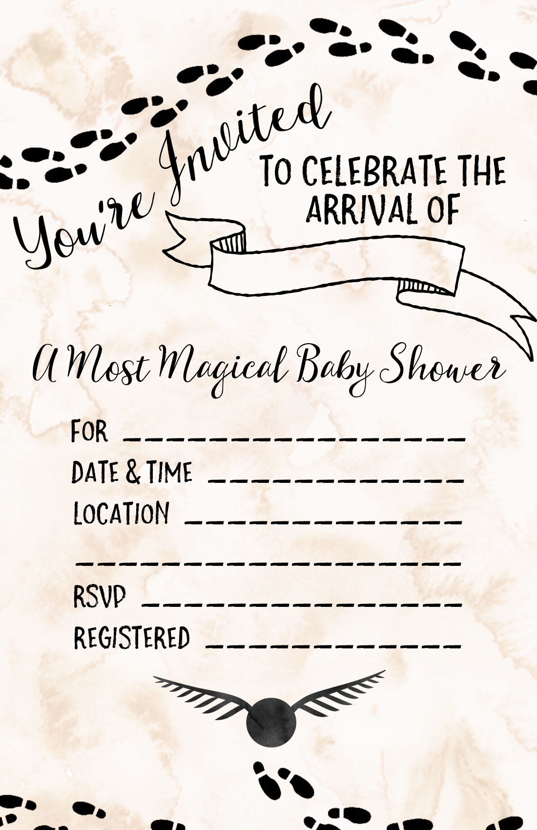 Harry Potter Baby Shower Ideas &amp;amp; Free Printables - Our Handcrafted Life - Harry Potter Birthday Invitations Free Printable
