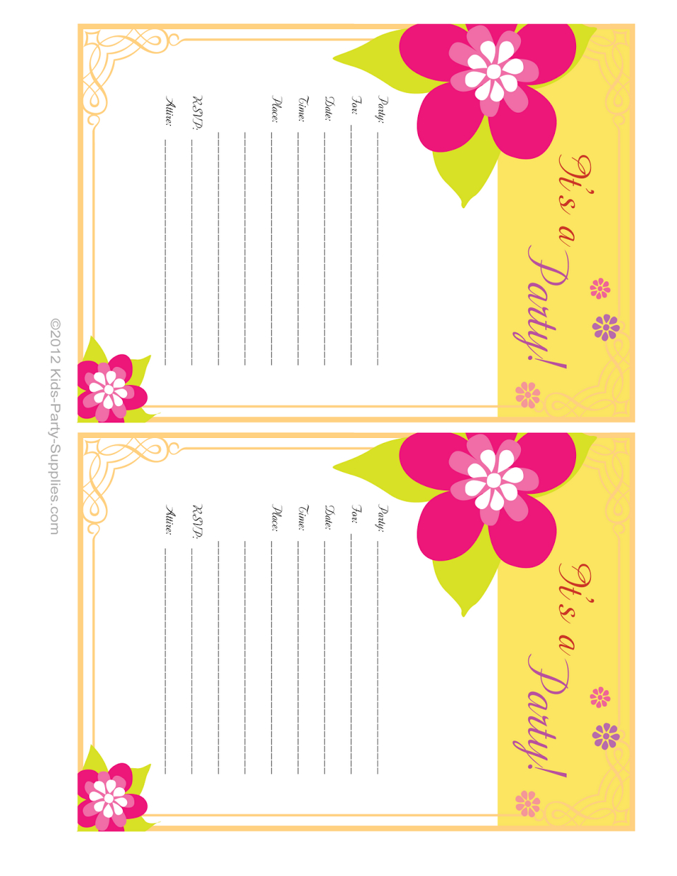 Hawaiian Party Invitations Free Printable | Party Invitations | Free - Hawaiian Party Invitations Free Printable