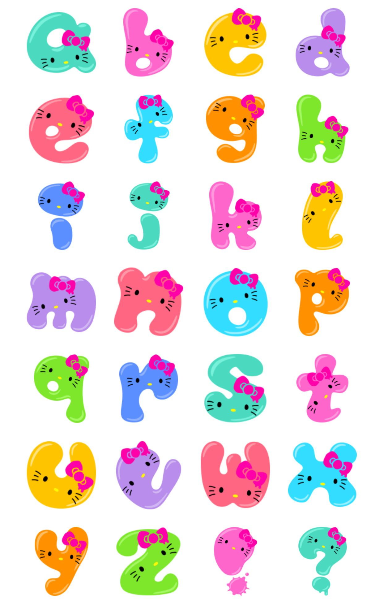 Hello Kitty Alphabet | Hello Kitty | Hello Kitty, Kitty, Alphabet - Free Printable Hello Kitty Alphabet Letters