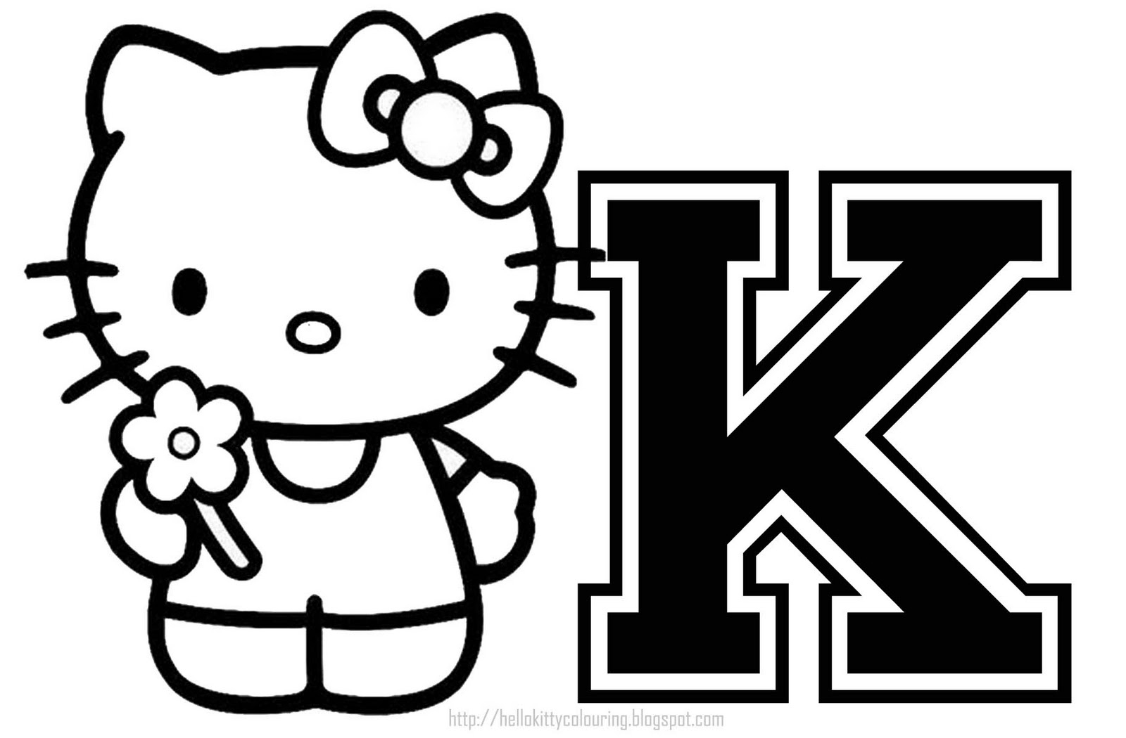 Hello Kitty Coloring Pages - Free Printable Hello Kitty Alphabet Letters