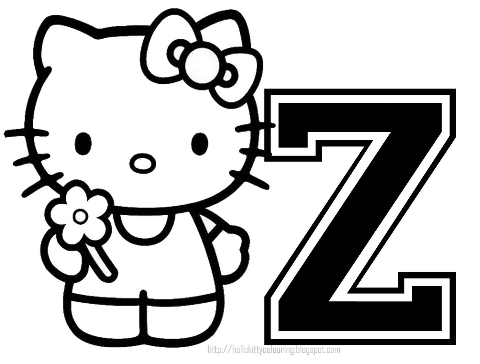 Hello Kitty Coloring Pages - Free Printable Hello Kitty Alphabet Letters