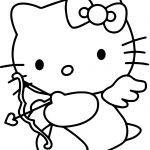 Hello Kitty Valentine's Day Cupid Coloring Page | Free Printable   Free Printable Pictures Of Cupid