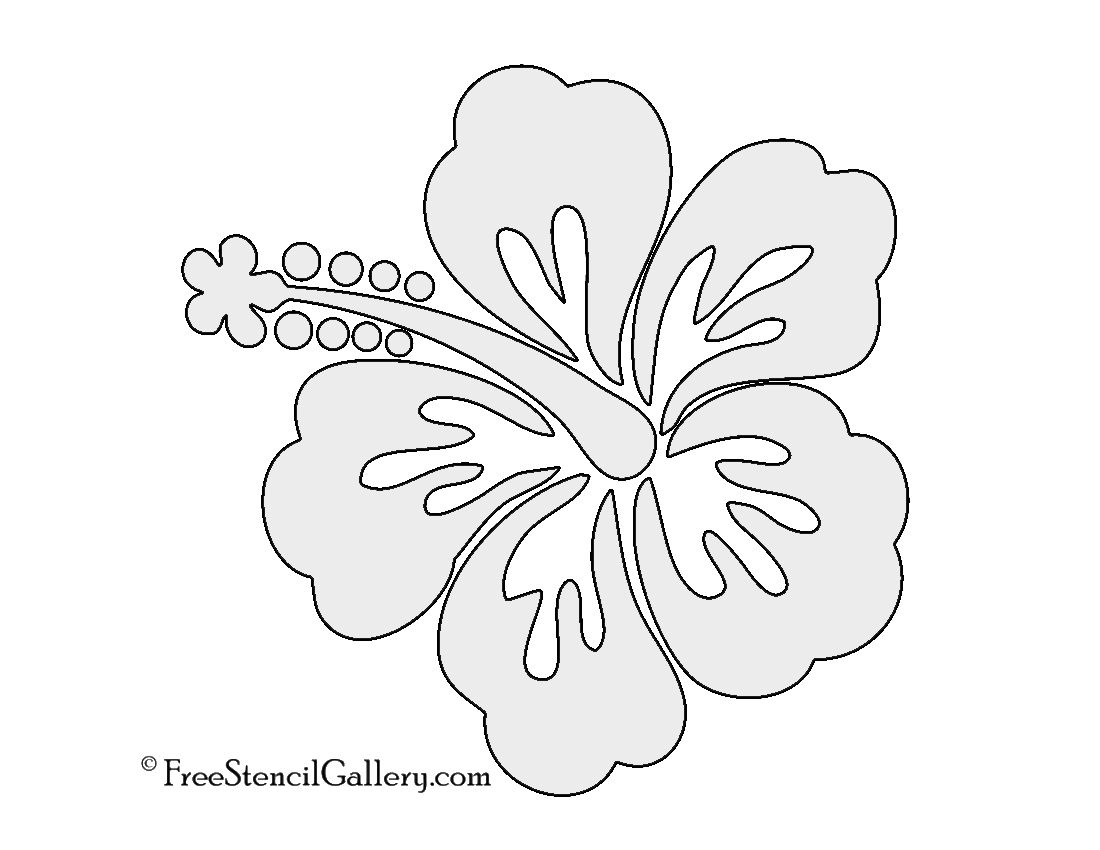 Hibiscus Flower Stencil | Free Stencil Gallery | Stencils - Free Printable Flower Stencils