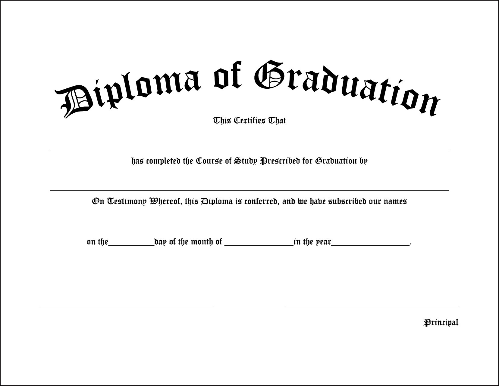High School Diploma Template Free Printable Templates Graduation - Free Printable College Degrees