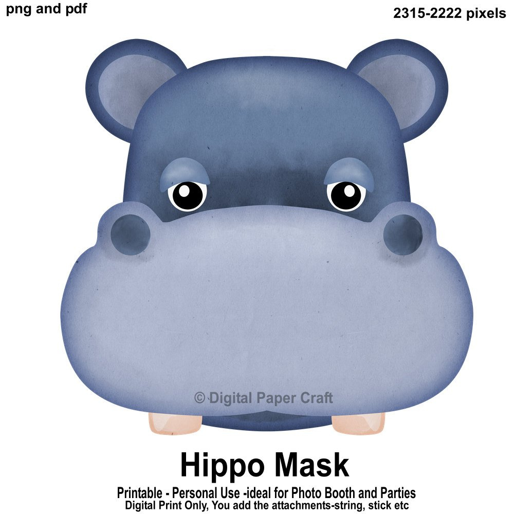 Free Printable Hippo Mask | Free Printable