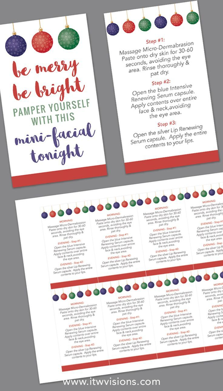 Holiday Mini-Facial Card - Instant Download | Designs | Rodan + - Rodan And Fields Mini Facial Instructions Printable Free