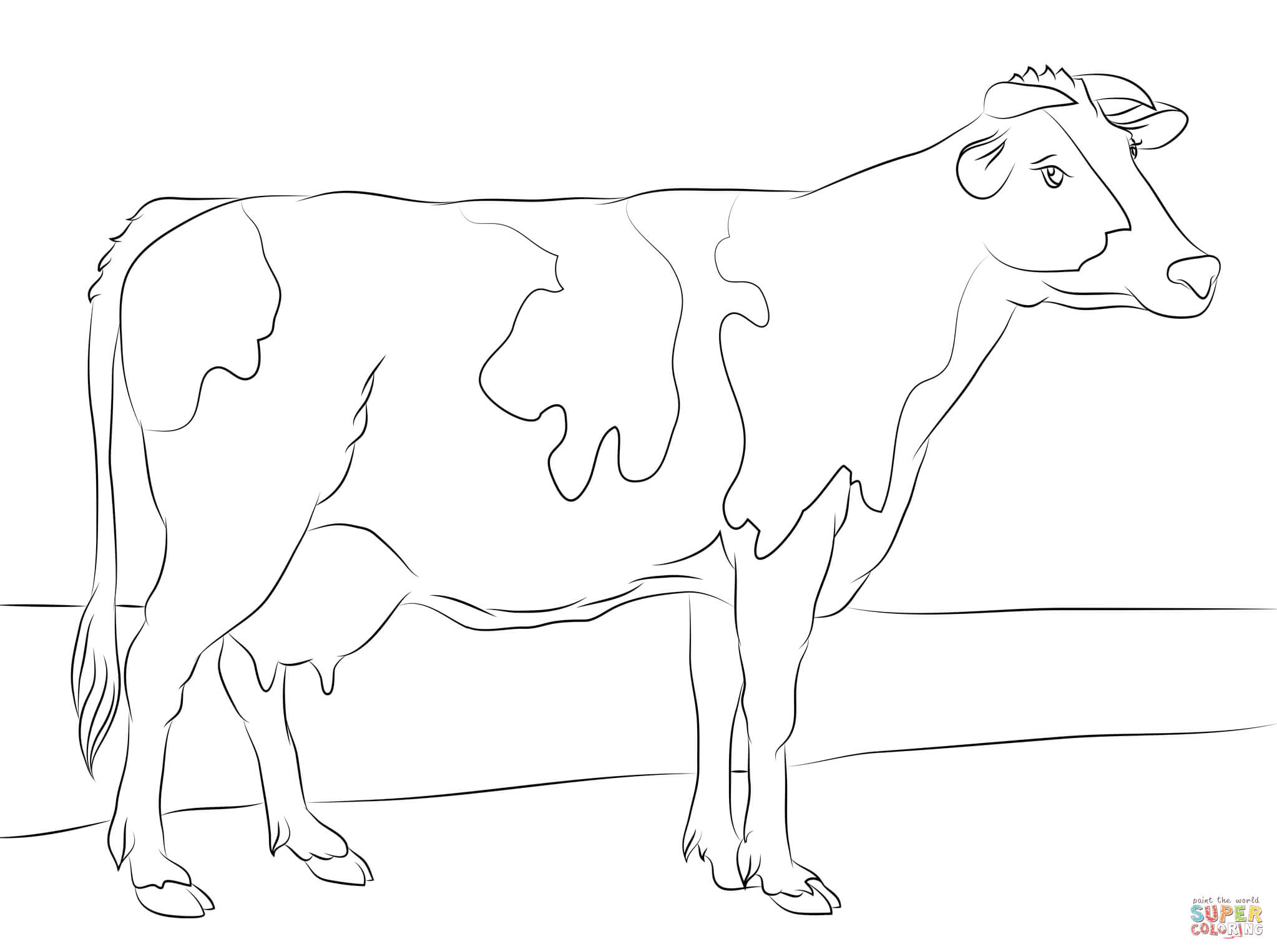 Holstein Cow Coloring Page | Free Printable Coloring Pages - Coloring Pages Of Cows Free Printable