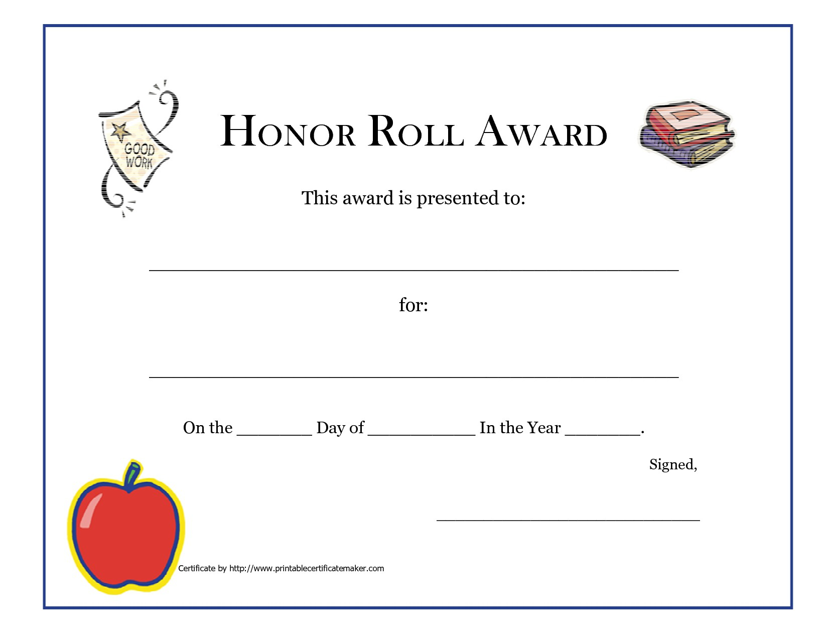 Honor Roll Certificates Printable | Www.topsimages - Free Printable Honor Roll Certificates Kids