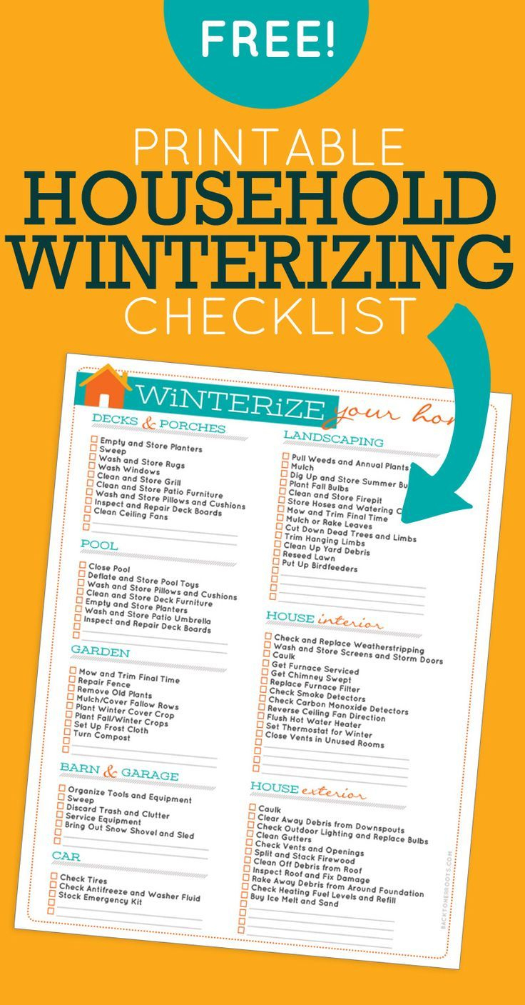 Household Winterizing Checklist | Printables | Pinterest | Home - Free Printable Winterization Stickers