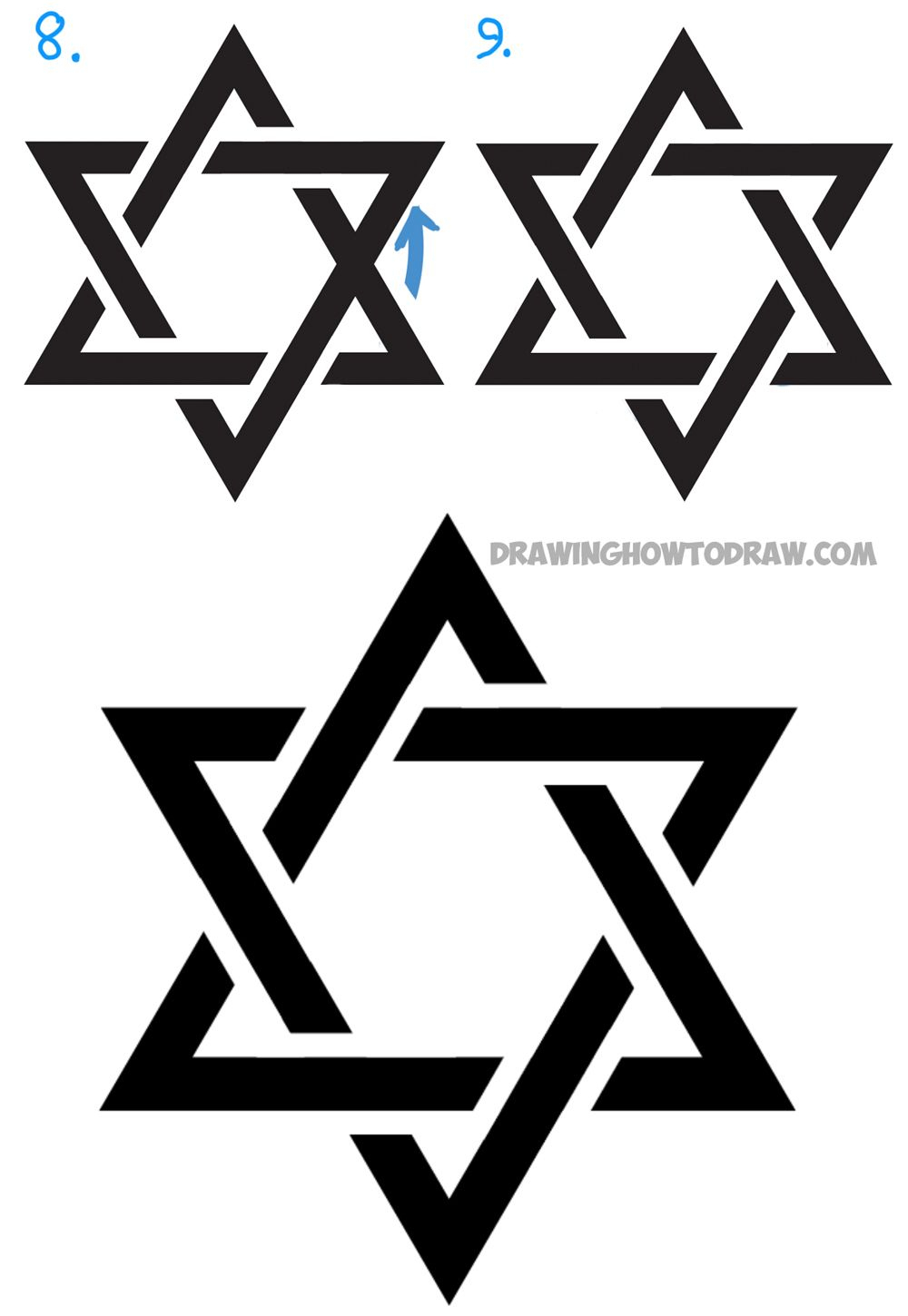 How To Draw The Star Of David (The Jewish Star) With Easy Steps - Star Of David Template Free Printable