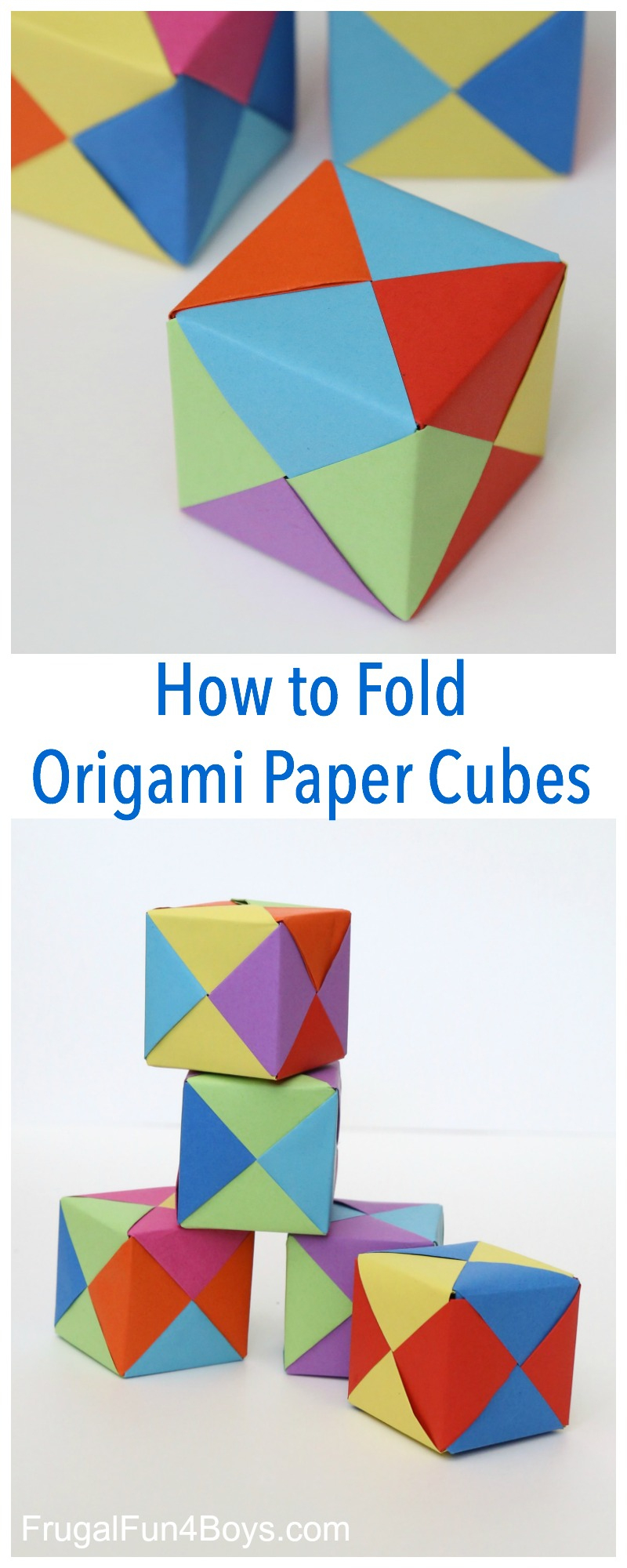 How To Fold Origami Paper Cubes - Frugal Fun For Boys And Girls - Printable Origami Instructions Free