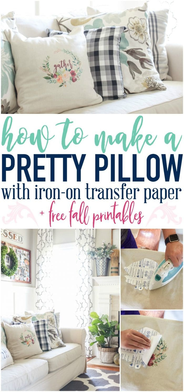 How To Make A Pillow With Iron On Transfer Paper + A Free Fall - Free Printable Christmas Iron On Transfers