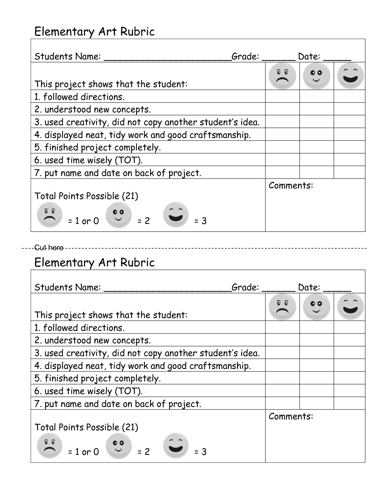 I Kind Of Like This One It&amp;#039;s Fitting For All Projects.it Gives The - Free Printable Art Rubrics