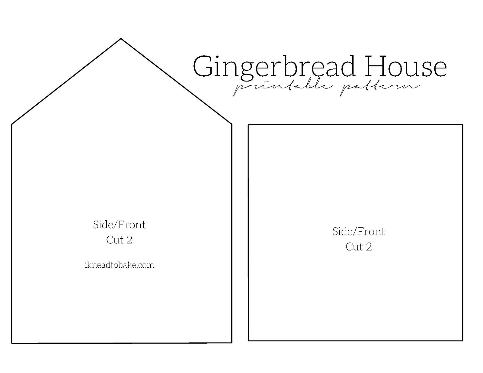 I Knead To Bake: Gingerbread Houses 2014 + Free Printable Pattern - Gingerbread Template Free Printable