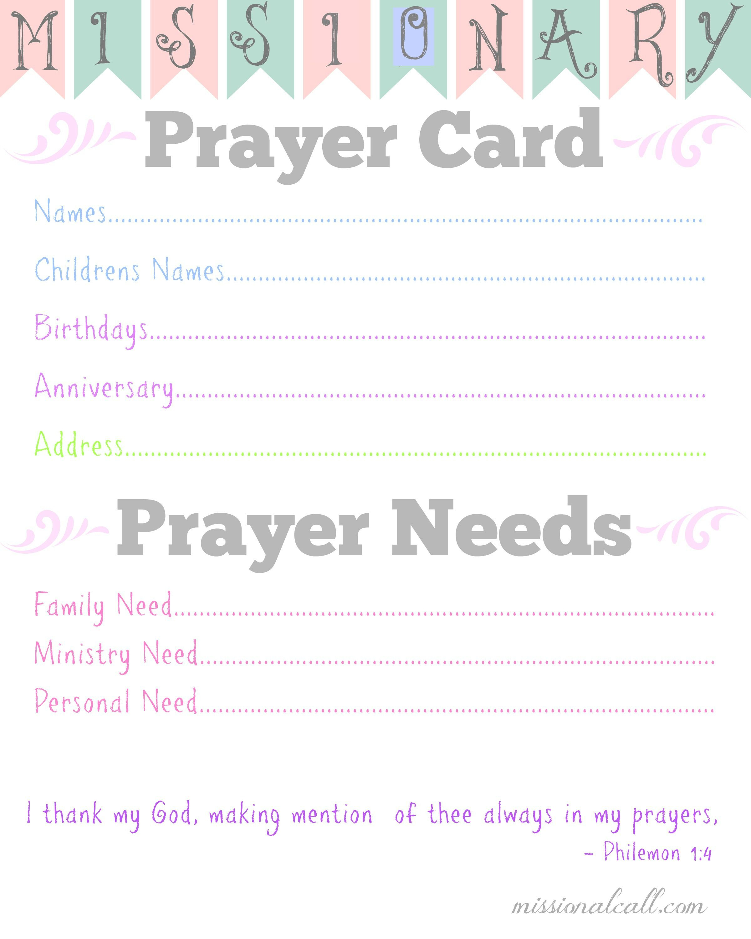 I Love This!!! A Missionary #prayer Card Free Printable To Help Me - Free Printable Special Occasion Cards
