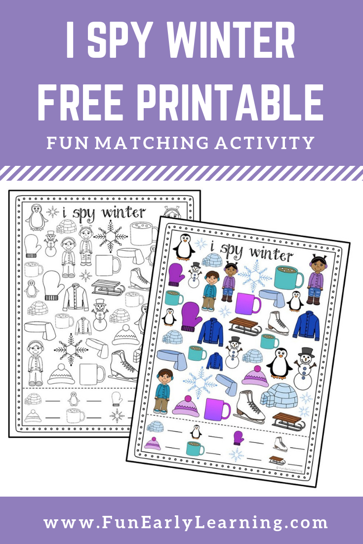 I Spy Winter Free Printable. Fun Matching And Counting Activity For - Free Printable Early Childhood Activities