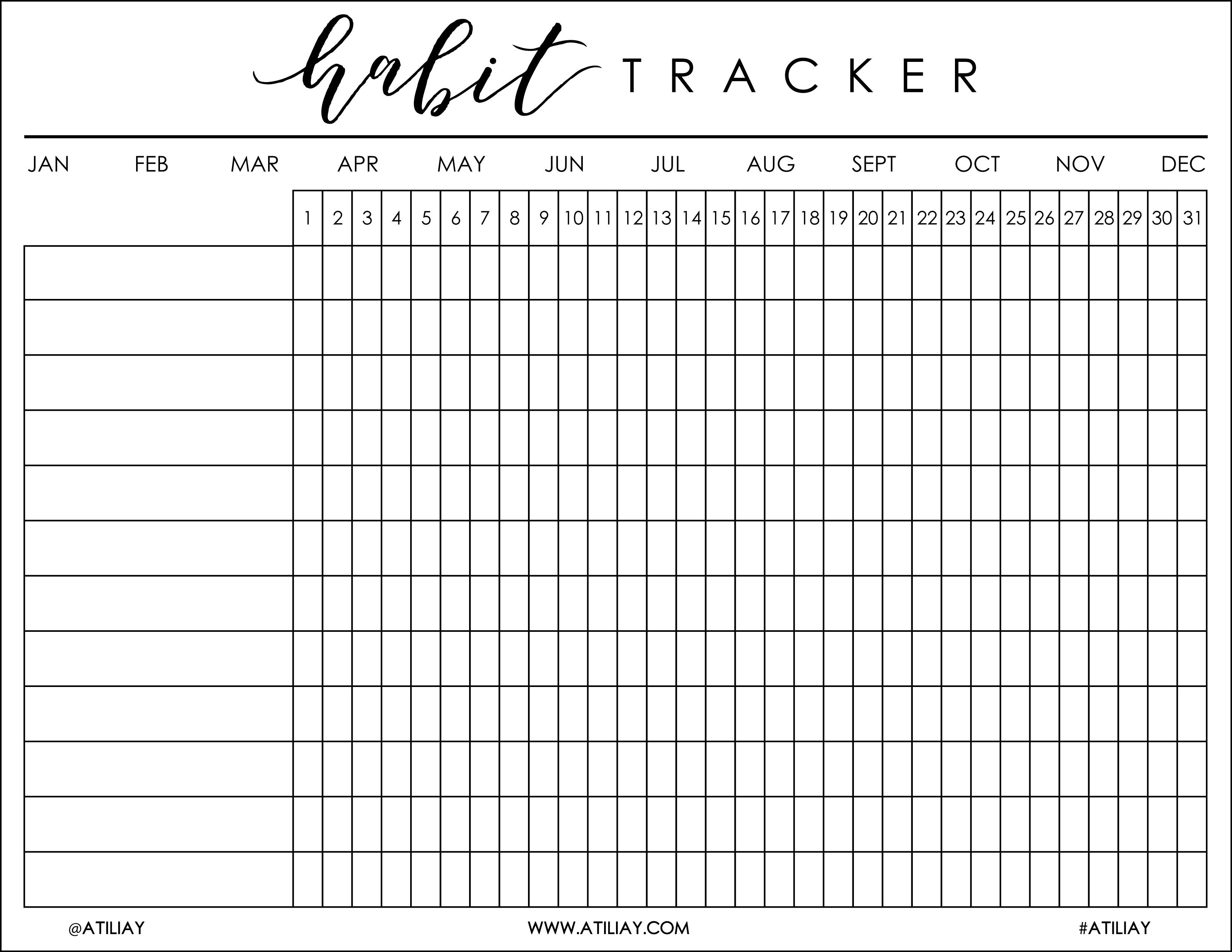 I Was Recently Helping My Boyfriend, Justin, Get His Bu … | Bujo - Habit Tracker Free Printable